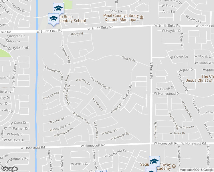 map of restaurants, bars, coffee shops, grocery stores, and more near 20461 North Lemon Drop Drive in Maricopa