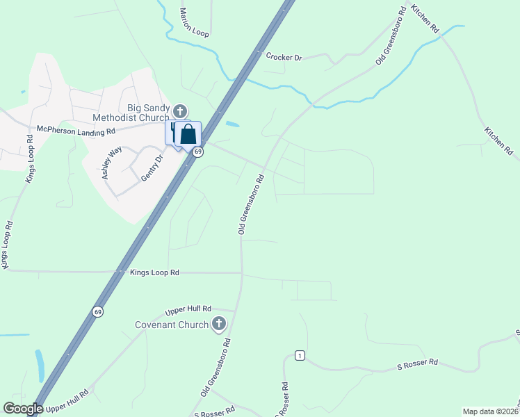 map of restaurants, bars, coffee shops, grocery stores, and more near 14404 Old Greensboro Road in Tuscaloosa