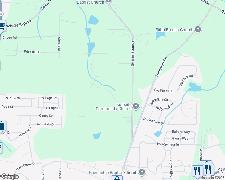 map of restaurants, bars, coffee shops, grocery stores, and more near 114 Celebration Boulevard in LaGrange