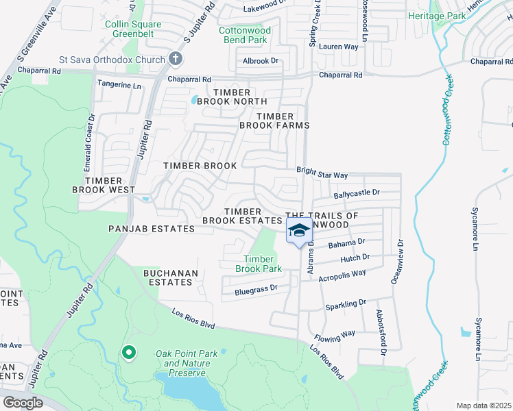 map of restaurants, bars, coffee shops, grocery stores, and more near 6812 Harwood Drive in Plano
