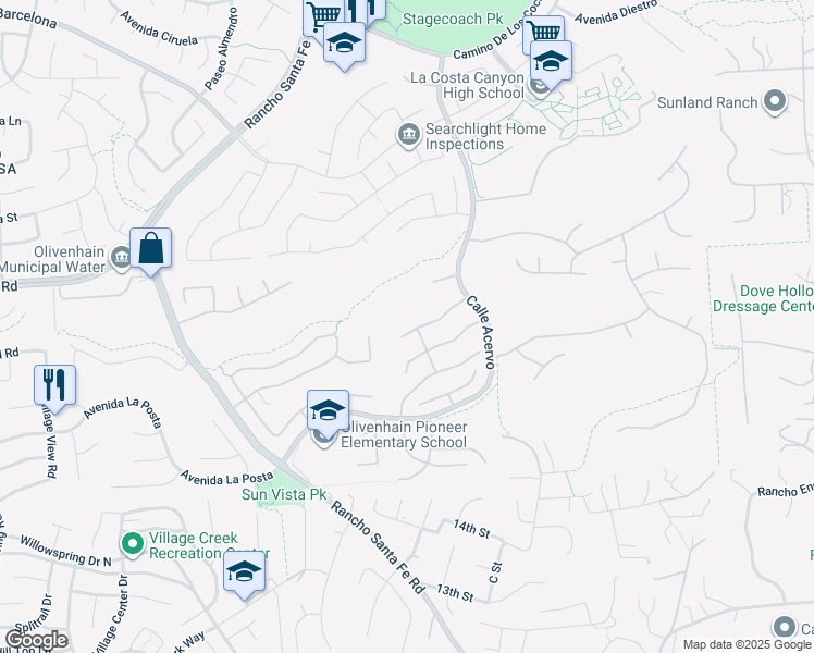 map of restaurants, bars, coffee shops, grocery stores, and more near 3428 Camino Corte in Carlsbad