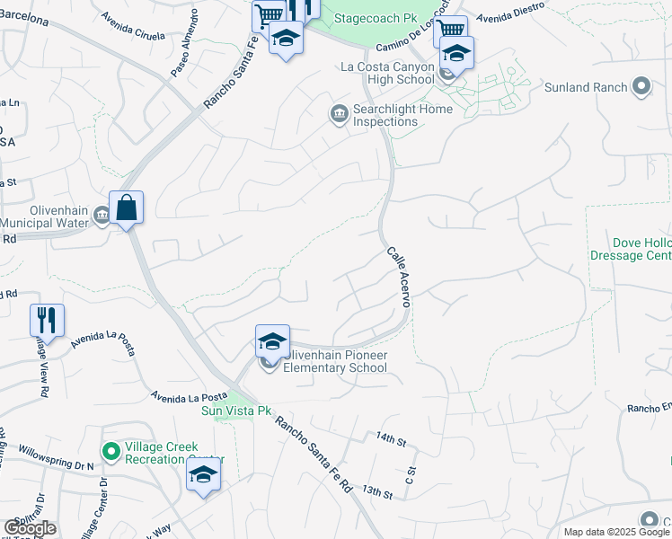 map of restaurants, bars, coffee shops, grocery stores, and more near 3428 Camino Corte in Carlsbad