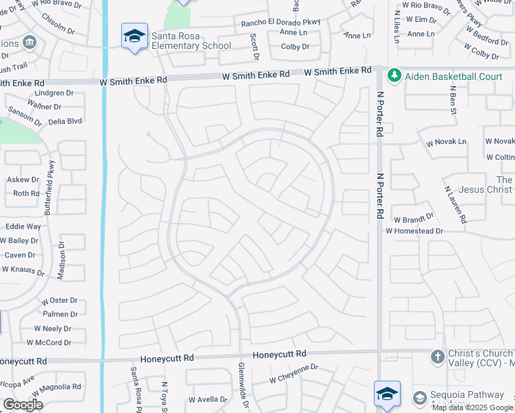 map of restaurants, bars, coffee shops, grocery stores, and more near North Lemon Drop Drive in Maricopa