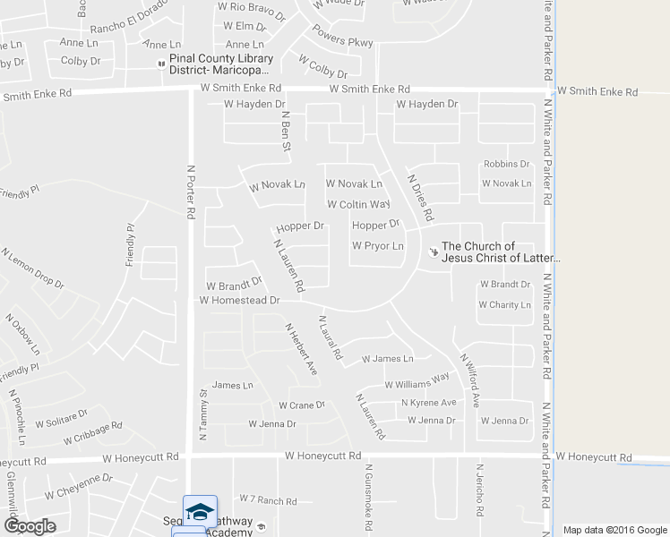 map of restaurants, bars, coffee shops, grocery stores, and more near 20477 Madeline Street in Maricopa