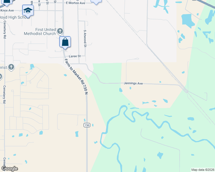 map of restaurants, bars, coffee shops, grocery stores, and more near 300 Jennings Avenue in Boyd