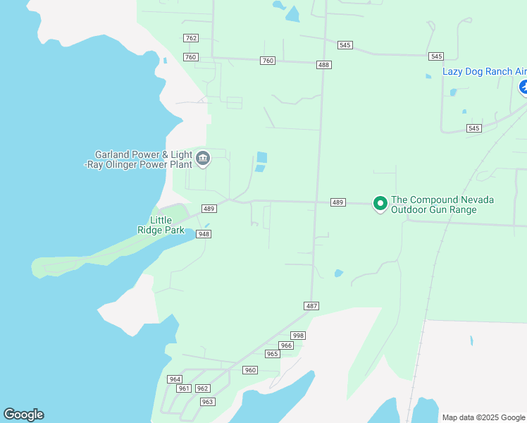 map of restaurants, bars, coffee shops, grocery stores, and more near 13970 County Road 489 in Nevada