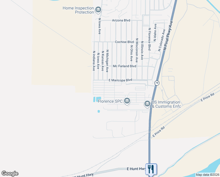 map of restaurants, bars, coffee shops, grocery stores, and more near 205 East Hedge Drive in Florence