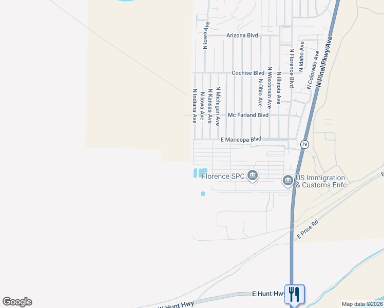 map of restaurants, bars, coffee shops, grocery stores, and more near 105 East Hedge Drive in Florence