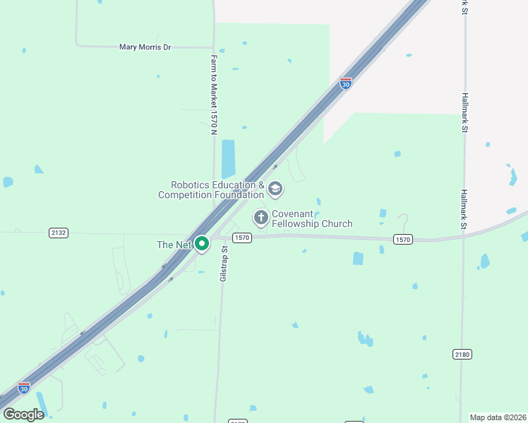 map of restaurants, bars, coffee shops, grocery stores, and more near 1519 Interstate 30 Frontage Road in Greenville