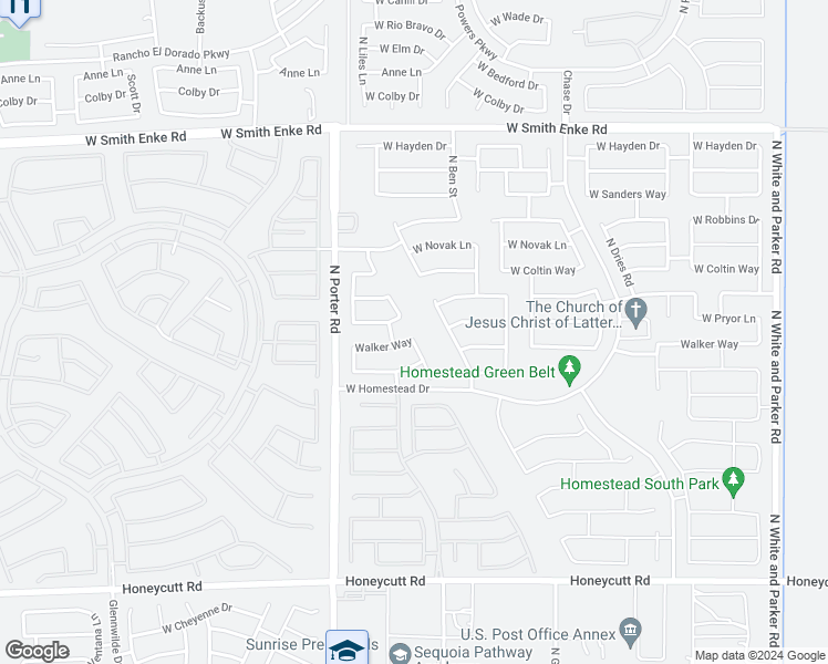 map of restaurants, bars, coffee shops, grocery stores, and more near 20515 North Herbert Avenue in Maricopa