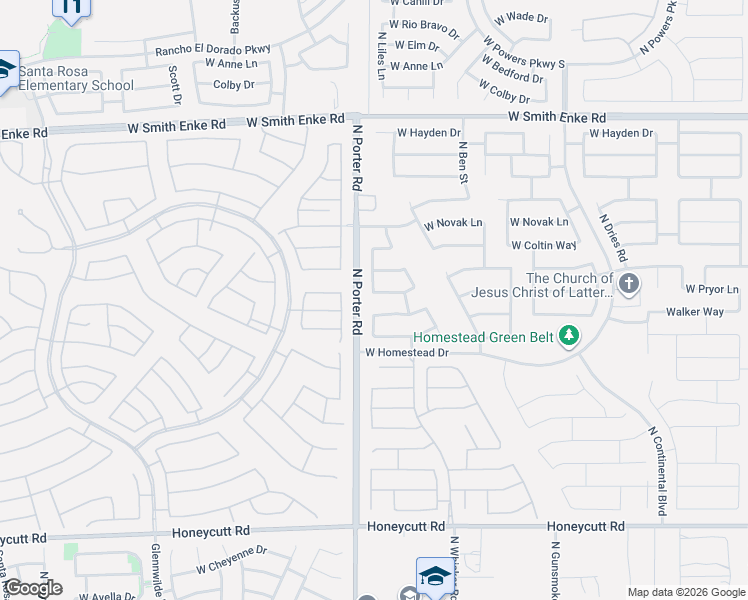 map of restaurants, bars, coffee shops, grocery stores, and more near 41403 Walker Way in Maricopa