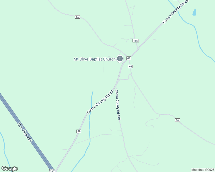 map of restaurants, bars, coffee shops, grocery stores, and more near 6075 Coosa County Road 49 in Goodwater