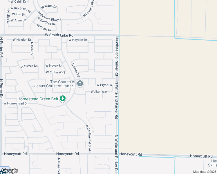 map of restaurants, bars, coffee shops, grocery stores, and more near 39975 Walker Way in Maricopa