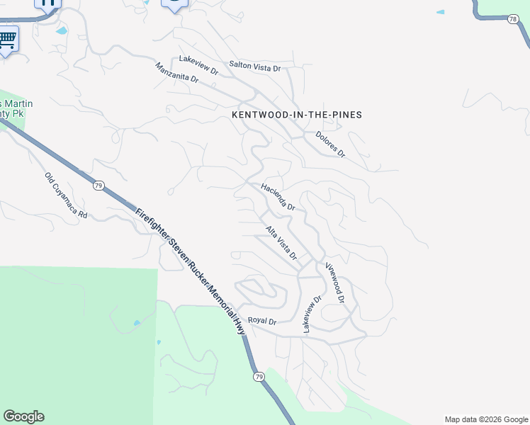 map of restaurants, bars, coffee shops, grocery stores, and more near 813 Woodlawn Drive in Julian