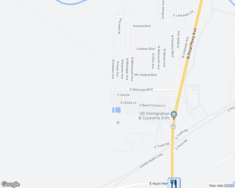 map of restaurants, bars, coffee shops, grocery stores, and more near 114 East Gila Drive in Florence