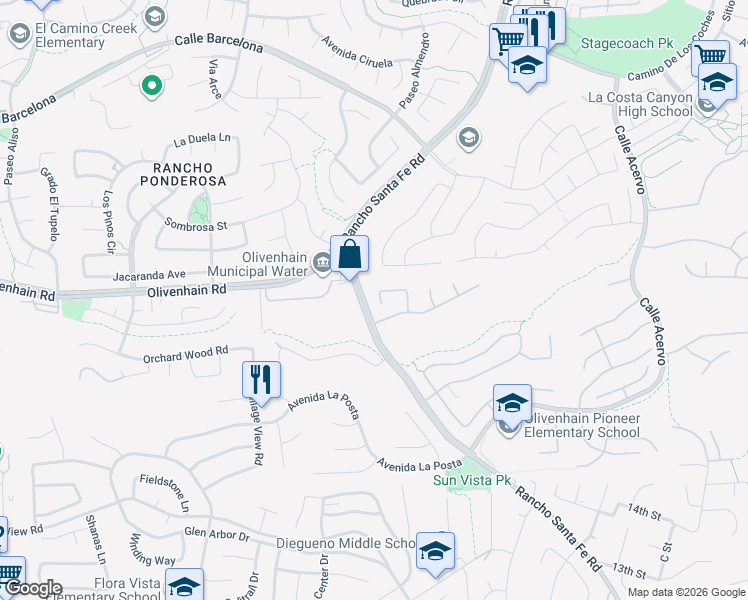 map of restaurants, bars, coffee shops, grocery stores, and more near 8028 Avenida Secreto in Carlsbad