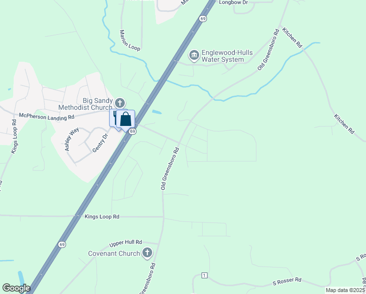 map of restaurants, bars, coffee shops, grocery stores, and more near 14350 Old Greensboro Road in Tuscaloosa