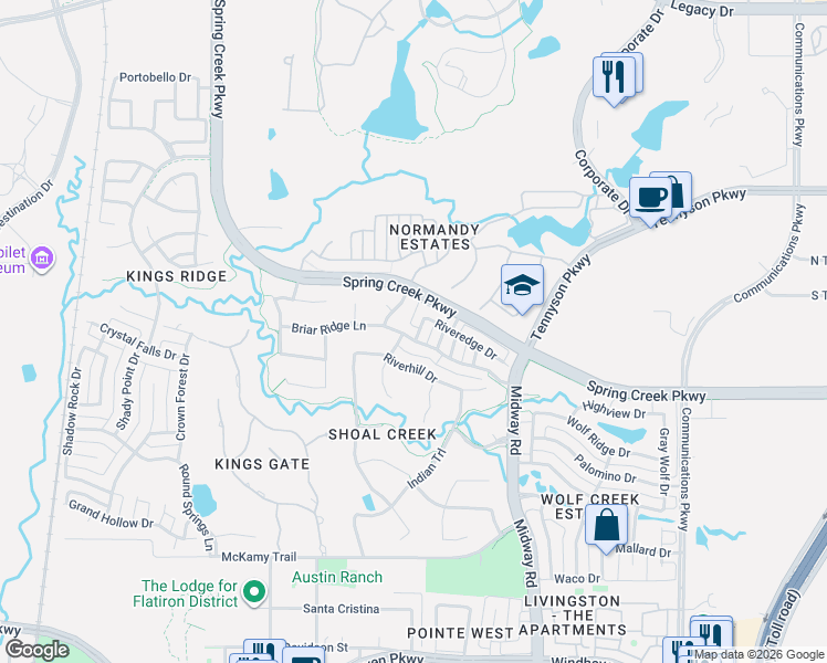 map of restaurants, bars, coffee shops, grocery stores, and more near 6708 Fountain Grove Drive in Plano