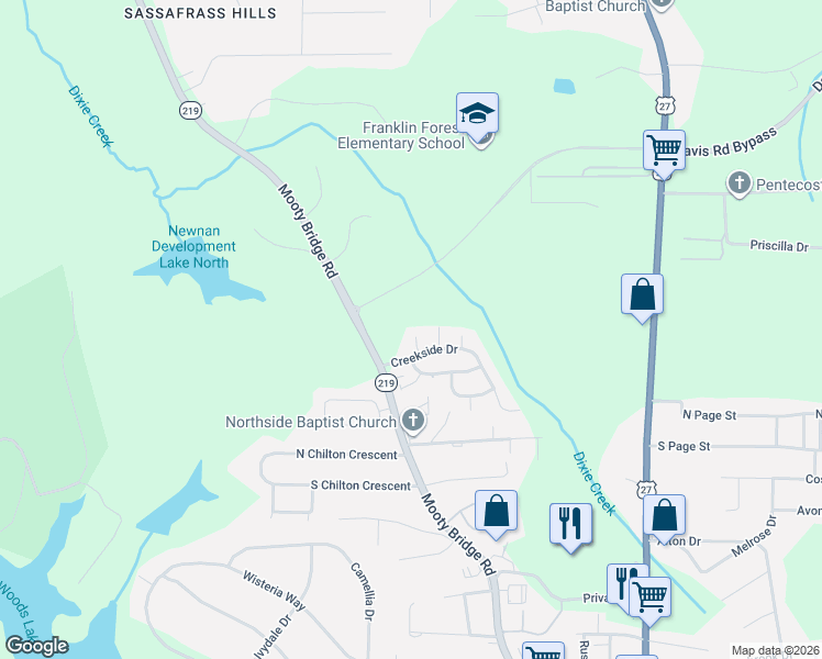 map of restaurants, bars, coffee shops, grocery stores, and more near 107 Talley Branch Court in LaGrange