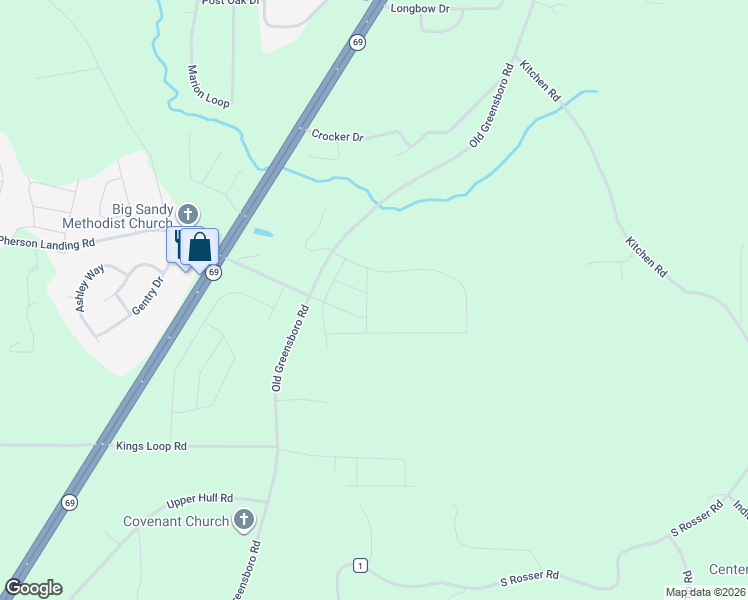 map of restaurants, bars, coffee shops, grocery stores, and more near 14282 Old Greensboro Road in Tuscaloosa