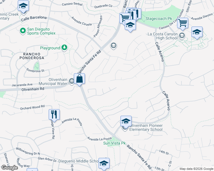 map of restaurants, bars, coffee shops, grocery stores, and more near 8047 Sitio Andalucia in Carlsbad