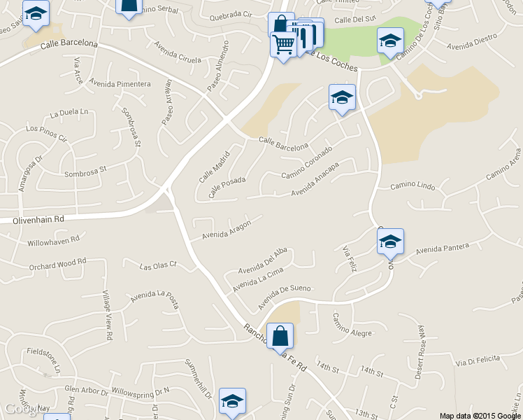 map of restaurants, bars, coffee shops, grocery stores, and more near 3284 Avenida Aragon in Carlsbad