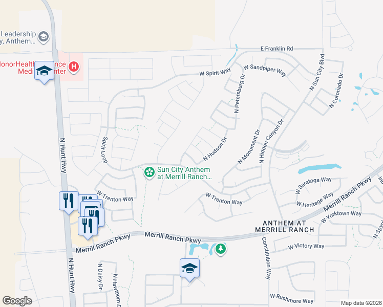 map of restaurants, bars, coffee shops, grocery stores, and more near 7364 West Silver Spring Way in Florence