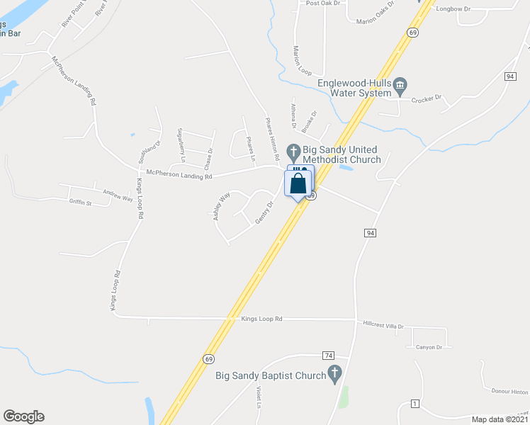 map of restaurants, bars, coffee shops, grocery stores, and more near 14350 Gentry Drive in Tuscaloosa