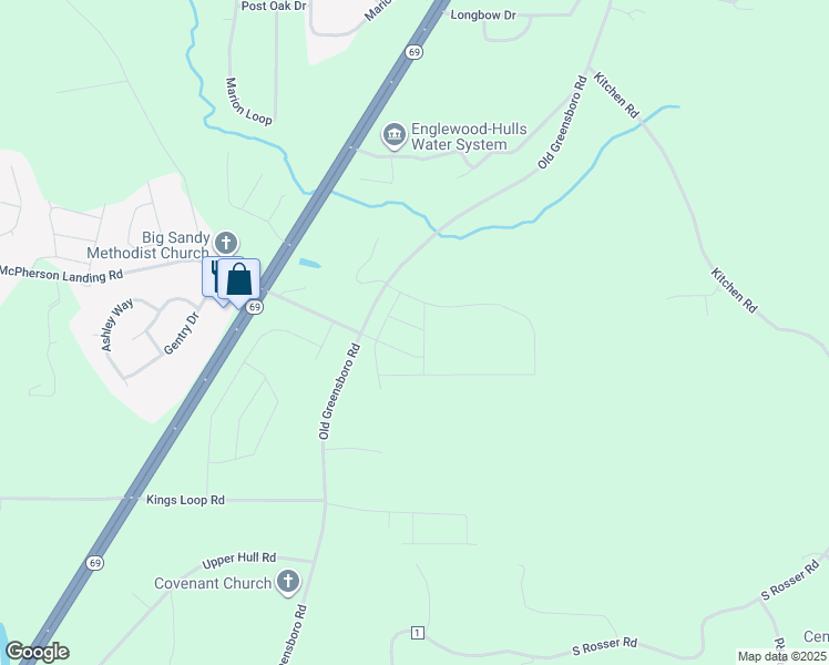 map of restaurants, bars, coffee shops, grocery stores, and more near 14282 Old Greensboro Road in Tuscaloosa