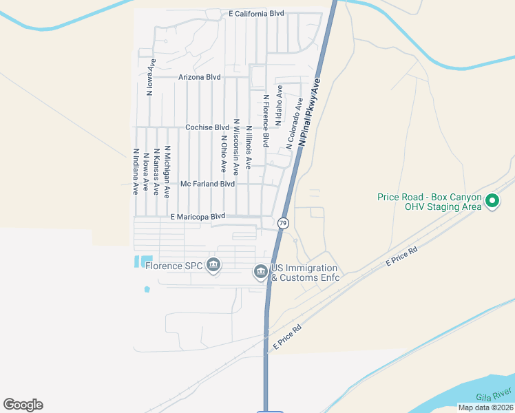 map of restaurants, bars, coffee shops, grocery stores, and more near 3600 North Florence Boulevard in Florence