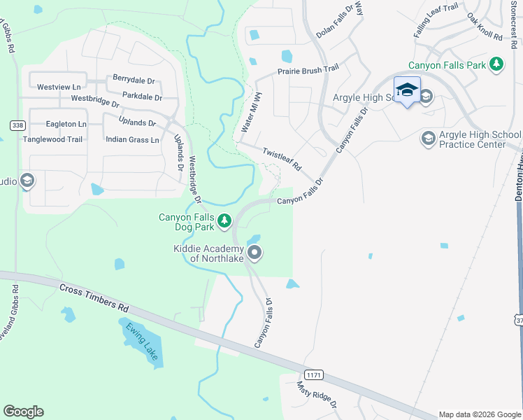 map of restaurants, bars, coffee shops, grocery stores, and more near 207 Big Sky Circle in Northlake