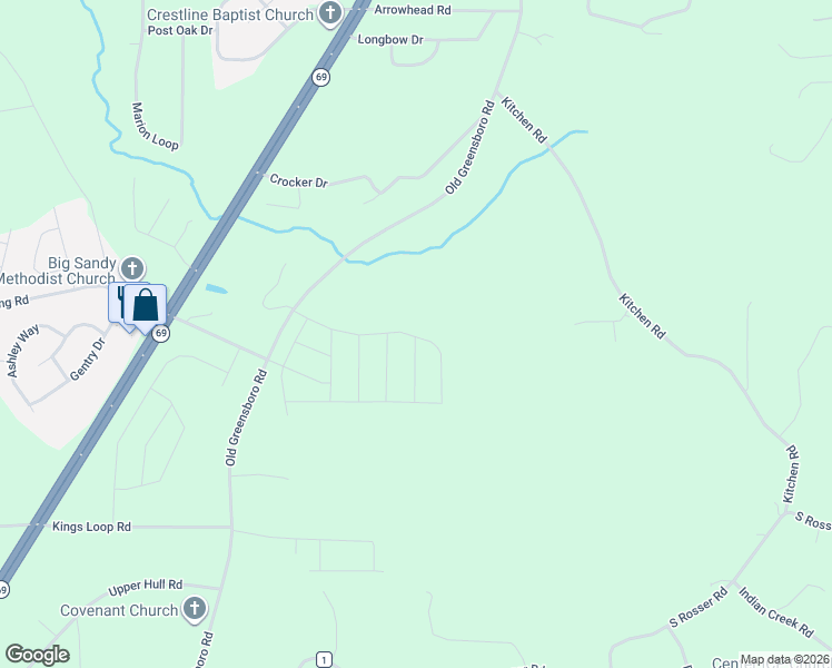 map of restaurants, bars, coffee shops, grocery stores, and more near 14418 Old Greensboro Road in Tuscaloosa