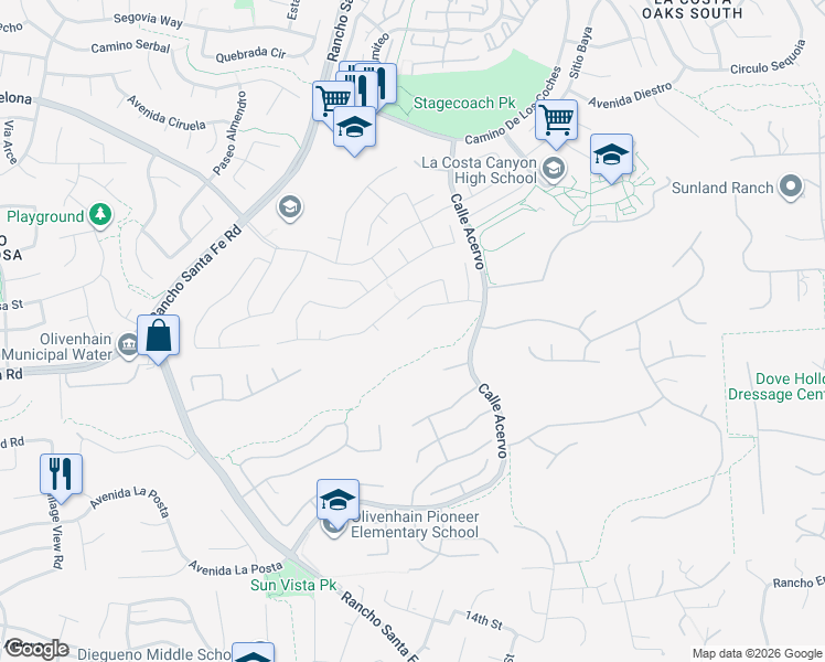 map of restaurants, bars, coffee shops, grocery stores, and more near 3306 Calle San Blas in Carlsbad