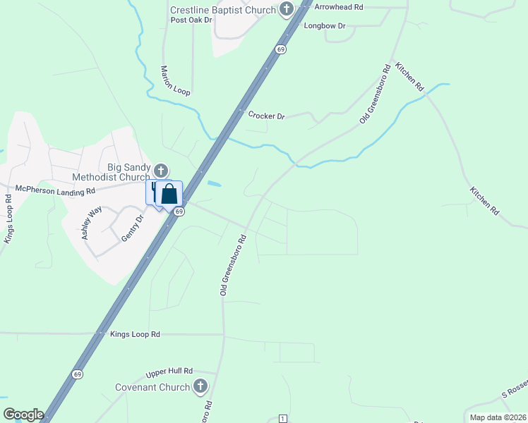 map of restaurants, bars, coffee shops, grocery stores, and more near 14280 Old Greensboro Road in Tuscaloosa