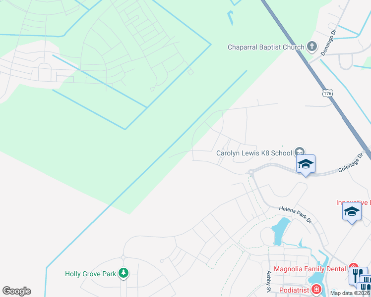 map of restaurants, bars, coffee shops, grocery stores, and more near Briarpatch Lane in Summerville