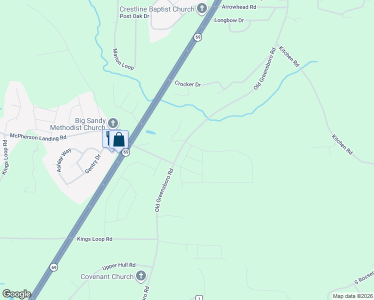 map of restaurants, bars, coffee shops, grocery stores, and more near 14280 Old Greensboro Road in Tuscaloosa