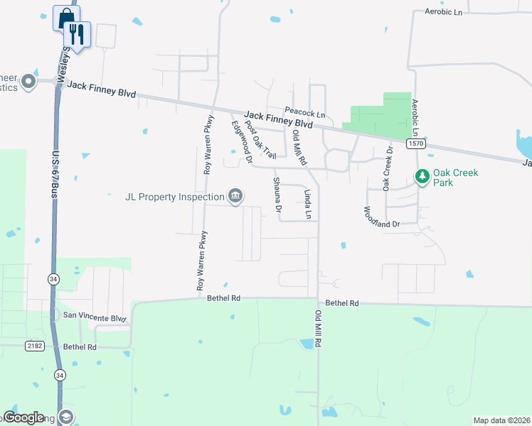 map of restaurants, bars, coffee shops, grocery stores, and more near 9805 Hunters Run Street in Greenville
