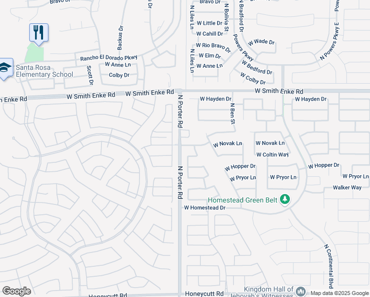 map of restaurants, bars, coffee shops, grocery stores, and more near 41445 West Novak Lane in Maricopa