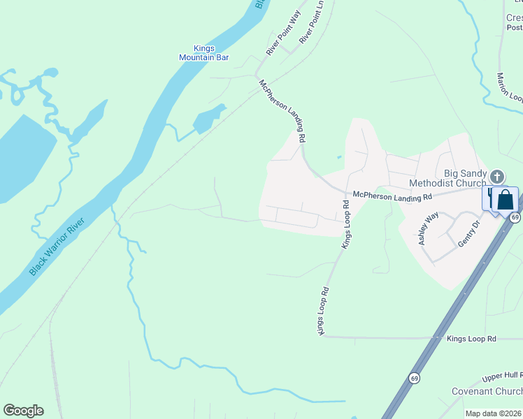 map of restaurants, bars, coffee shops, grocery stores, and more near 11642 Andrew Way in Tuscaloosa