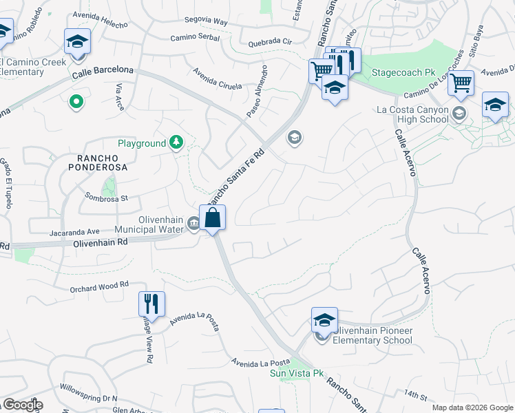 map of restaurants, bars, coffee shops, grocery stores, and more near 7955 Calle Posada in Carlsbad
