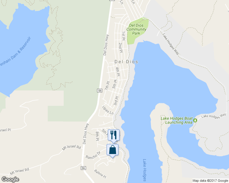 map of restaurants, bars, coffee shops, grocery stores, and more near 9746 Redwood Lane in Escondido