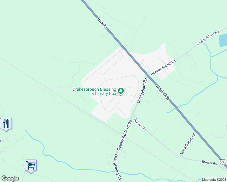 map of restaurants, bars, coffee shops, grocery stores, and more near 1132 Flyway Road in Summerville