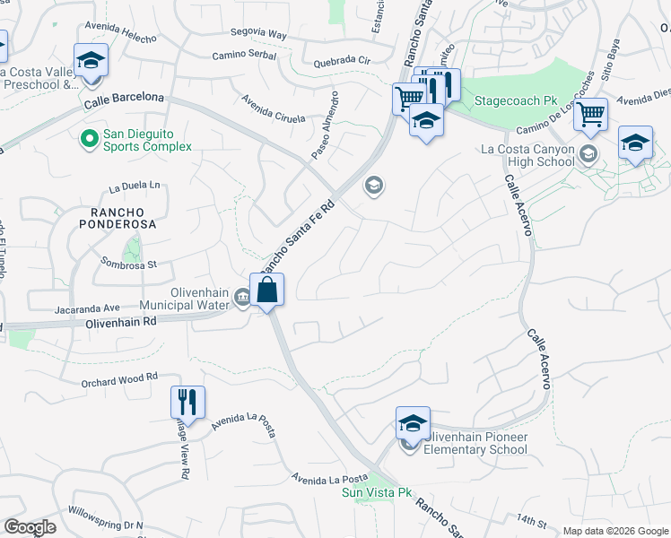 map of restaurants, bars, coffee shops, grocery stores, and more near 7955 Calle Posada in Carlsbad