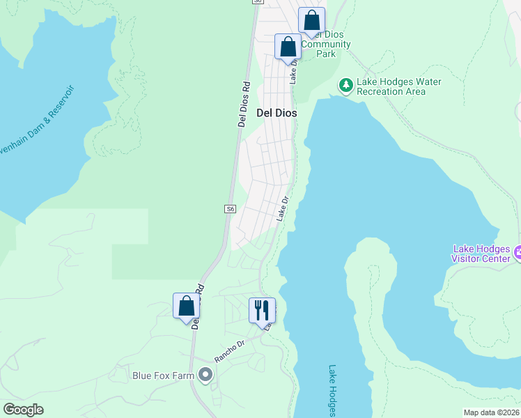 map of restaurants, bars, coffee shops, grocery stores, and more near 9746 Redwood Lane in Escondido