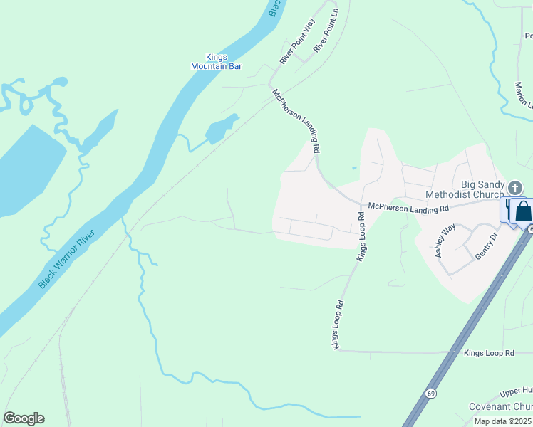 map of restaurants, bars, coffee shops, grocery stores, and more near 11654 Andrew Way in Tuscaloosa