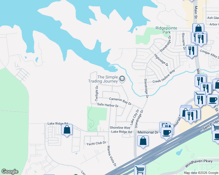map of restaurants, bars, coffee shops, grocery stores, and more near 2737 Treasure Cove Drive in Lewisville