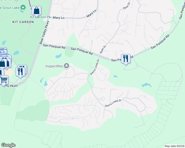 map of restaurants, bars, coffee shops, grocery stores, and more near 987 Calle De Lepanto in Escondido