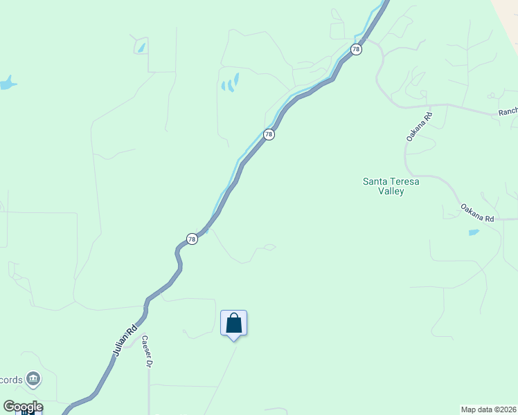 map of restaurants, bars, coffee shops, grocery stores, and more near 24215 California 78 in Ramona