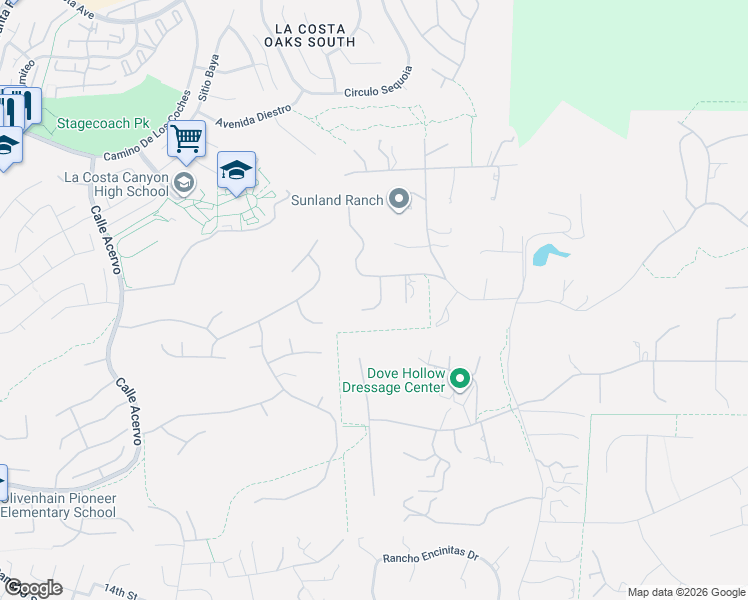 map of restaurants, bars, coffee shops, grocery stores, and more near 2959 Corte La Bella in Encinitas