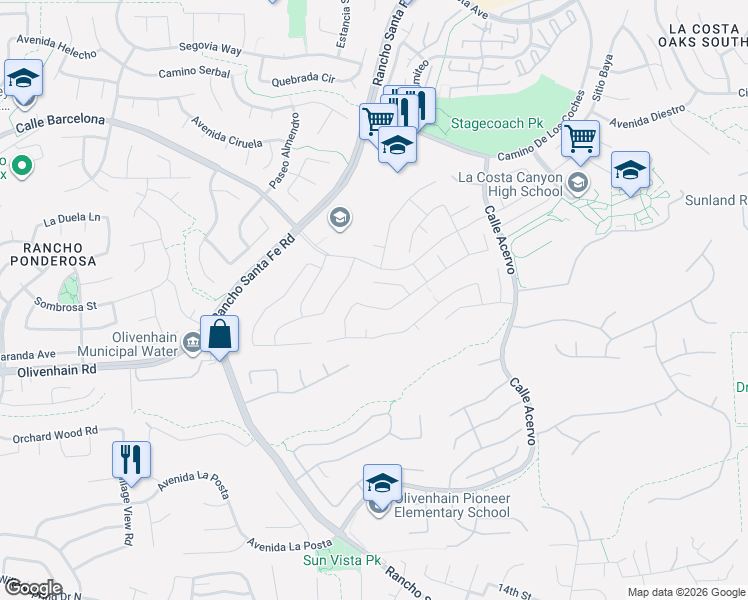 map of restaurants, bars, coffee shops, grocery stores, and more near 3269 Camino Coronado in Carlsbad